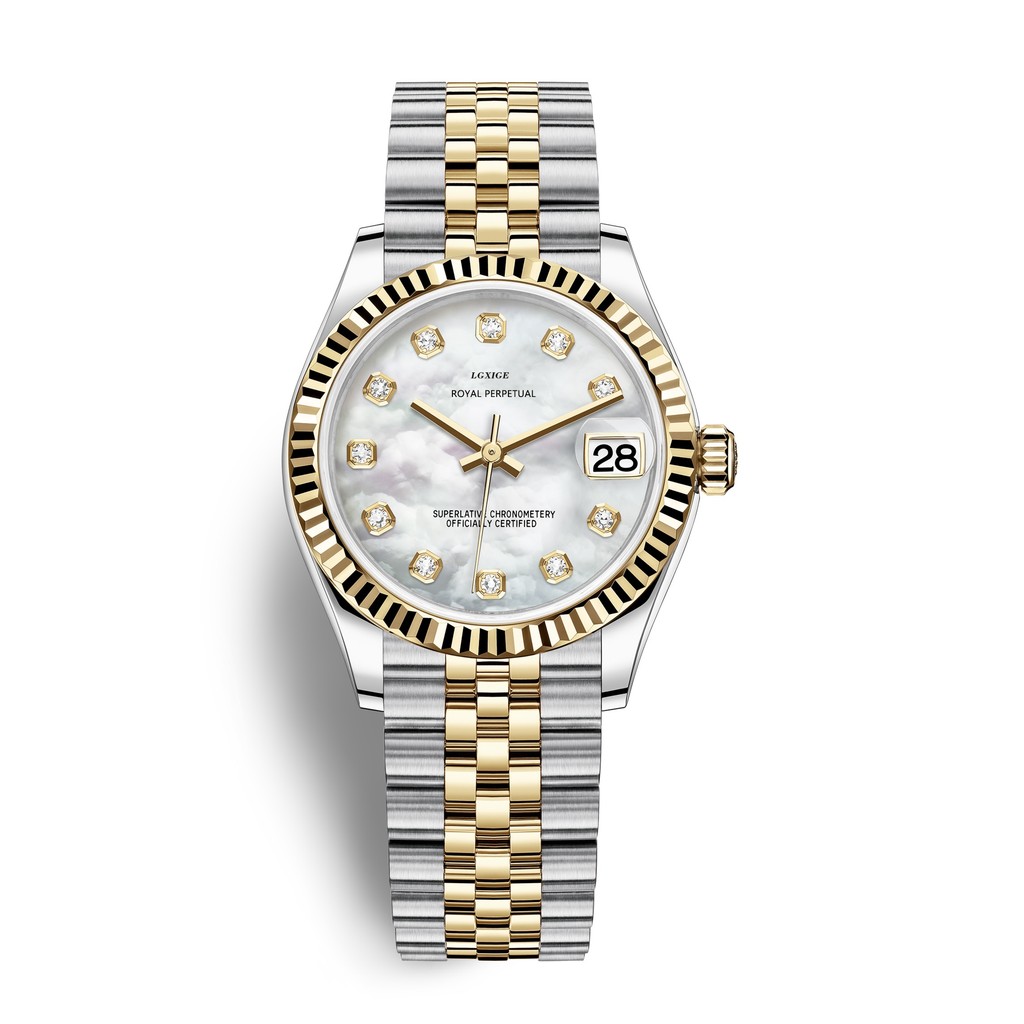 LGXIGE Quartz Elegant Dress Wristwatch Luxury Stainless Steel Waterproof Watch For Women Date