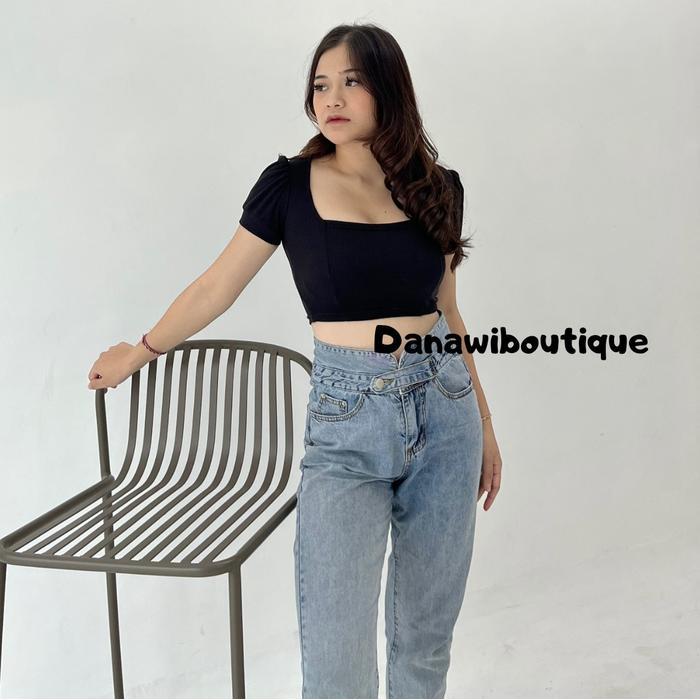 Velicia Crop Top Rib Santai Terlaris