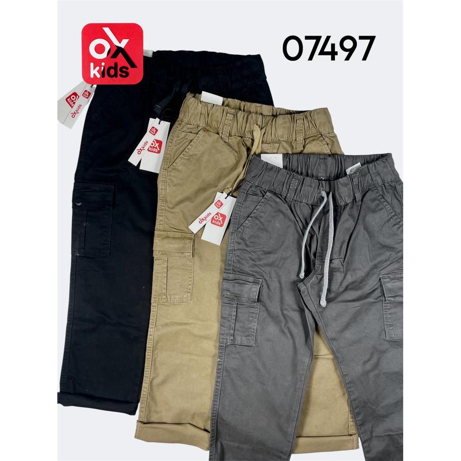 Sale- Oxkids - Celana Anak Cowok Cargo Chinos - Kekinian,Umur 4-12 Tahun 07497