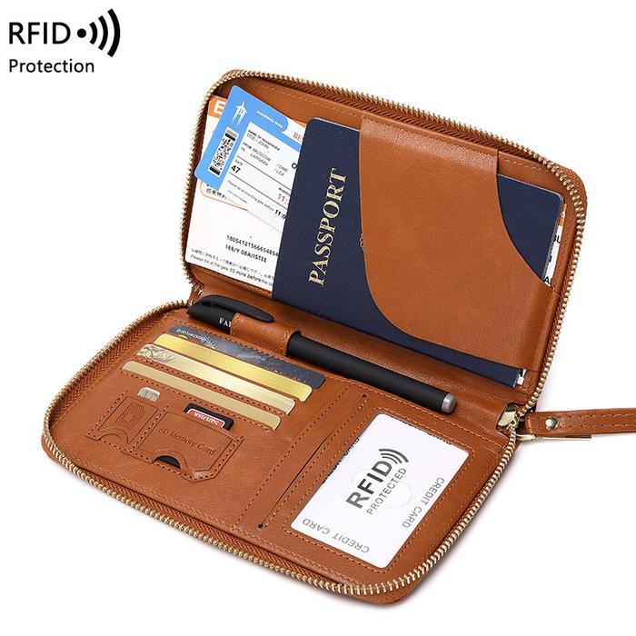 Forever Young Cy2019 Dompet Travel Panjang Resleting Muat Paspor & Hp Besar Ada Tali Bahan Pu Tbk