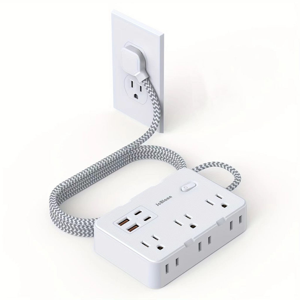 US Plug AC Outlet Multiprise Power Strip Braided Extension Cord Smart Home Electrical Socket Network
