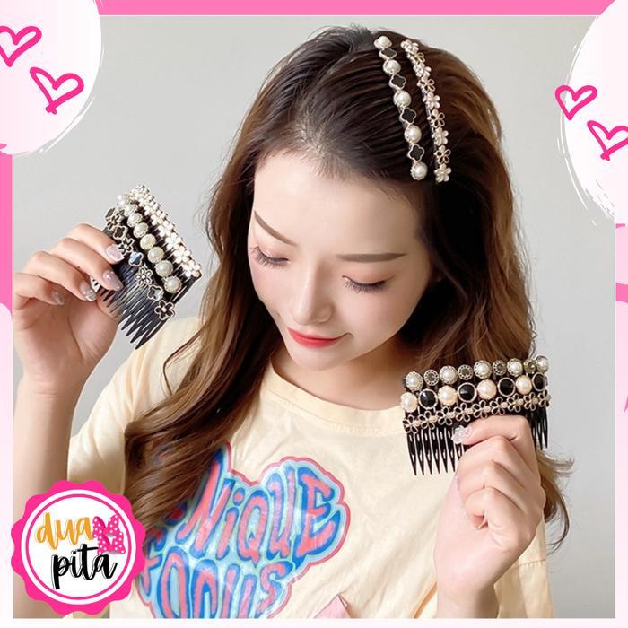DP74 Sirkam Rambut Aksesoris Rambut Wanita Bando Sisir Mutiara Sirkam Sanggul Anak Plastik Fashion