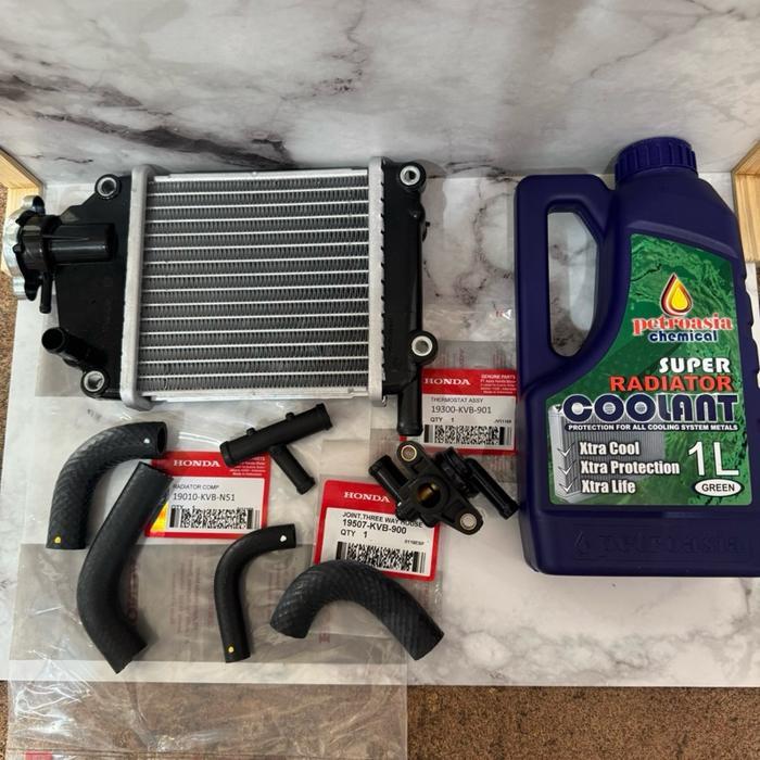 Paket Radiator(KVB)+AirRadiator+Thermostat+Selang Buat motor Vario 110 Karbu, Vario Lama, Vario
