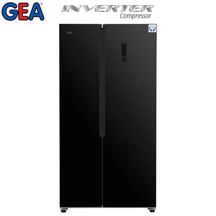 Gea Kulkas Side by side G2D-563 / G2D 563 / G2D563 563Liter BLACK Murah GARANSI RESMI GEA