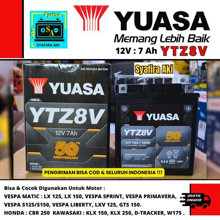 Aki Motor Kawasaki Klx 150 250 Ytz8V Yuasa Ori Accu Kering