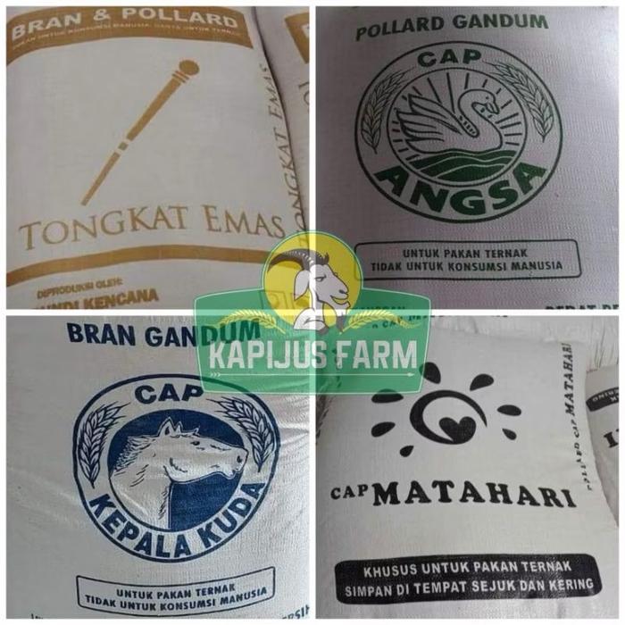 Polar / Pollard / Bekatul gandum pakan ternak Cap Angsa Kepala kuda Matahari Tongkat Emas