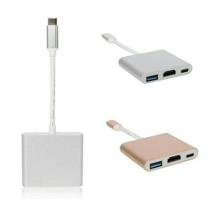 Konektor Converter Usb Type C To Hdmi Multiport New Macbook 12 13 2016