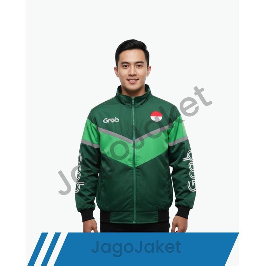NEW PORODUK JAGOJAKET - JAKET GRAB THAILAND PRIA BOMBER WATERPROOF ANTI AIR REFLEKTIF ANTI GERAH &