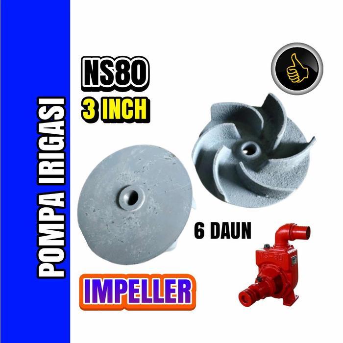 NS80 Impeller-kipas 6 Daun pompa irigasi