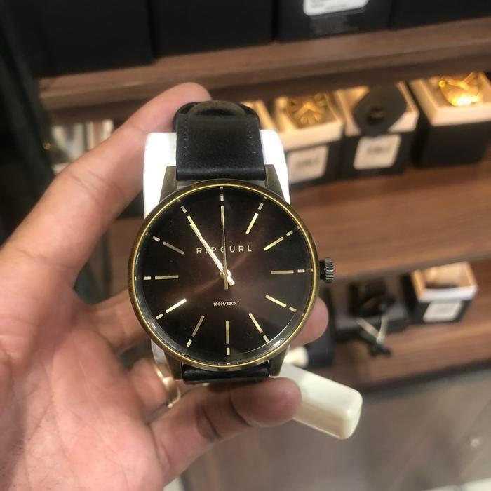 Jam tangan pria rip curl original drake leather bronze