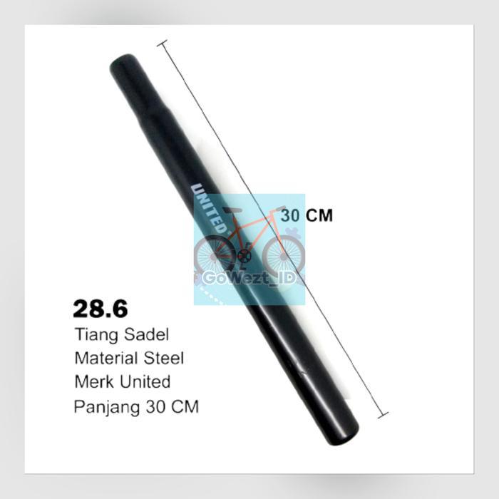 Pacific - Seatpost Tiang Jok Sadel Sepeda United 28.6 X 300Mm 400Mm Lipat Mtb