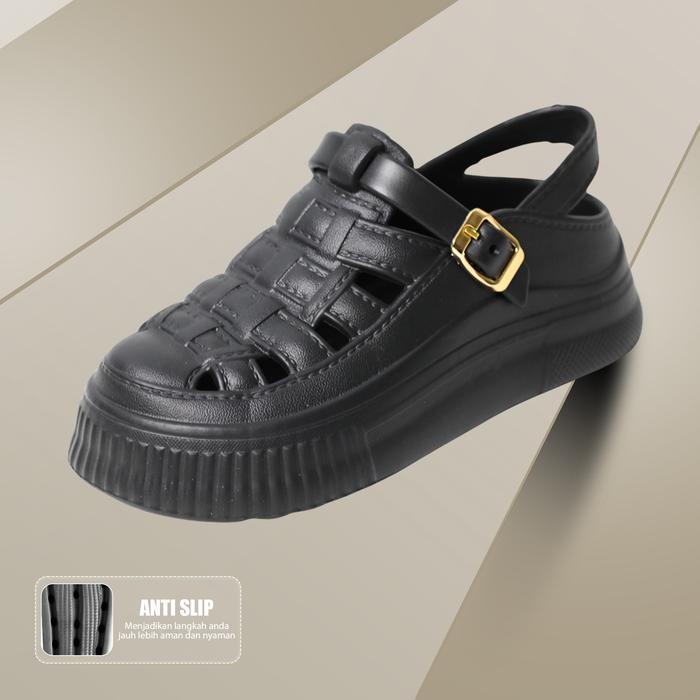 sandal jelly tinggi empuk sandal tebal tinggi sandal karet hak tinggi wanita sandal sepatu 2025