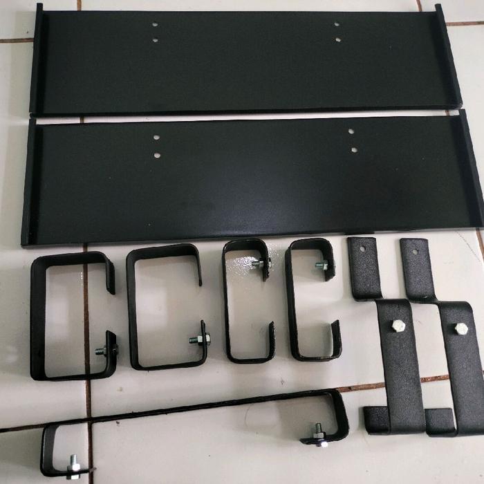 Tempat Plat Nomor Mobil Besi Tebal 14x46cm + Breket Kendaraan Kokoh & Tahan Lama Untuk Dinas Umum