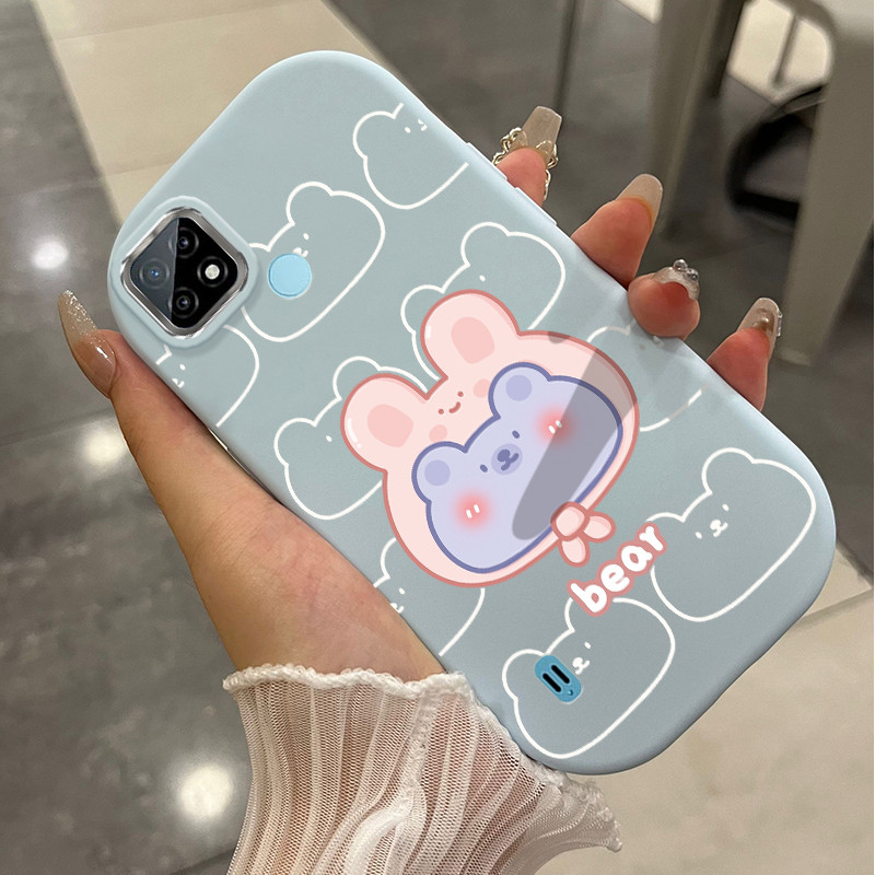 Casing Hp Untuk Realme C21 C21Y C25Y C20 C20A C11 2021 Case Casing pola Kelinci dan Sapi Kasing HP m