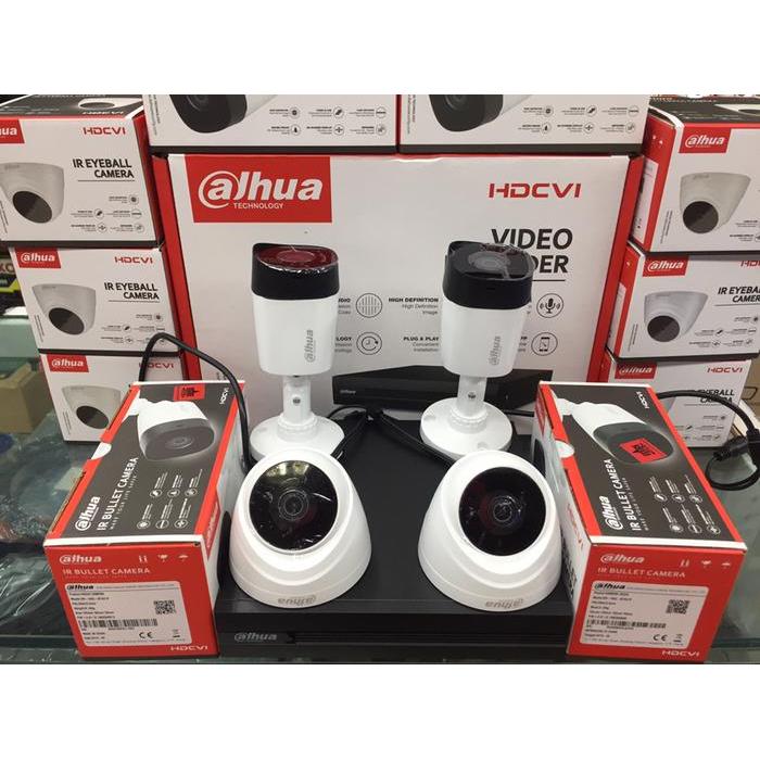 Paket Cctv Dahua 4 Channel 2Mp 1080P Komplit Tanpa Kabel