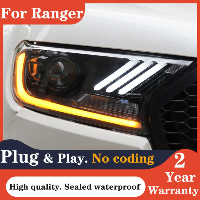 LED Headlights For Ford Ranger t7 t8 2016 2017 2018 2020 Everest LED Head Lamp for ford pick up