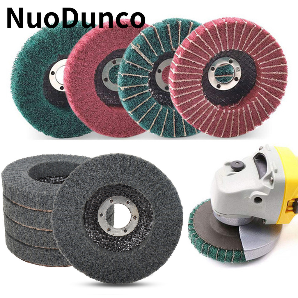 NuoDunco 115mm Nylon Fiber Flap Disc 4.5"Polishing Wheel Metal Wood Rust Removal Paint Cleaning Abra