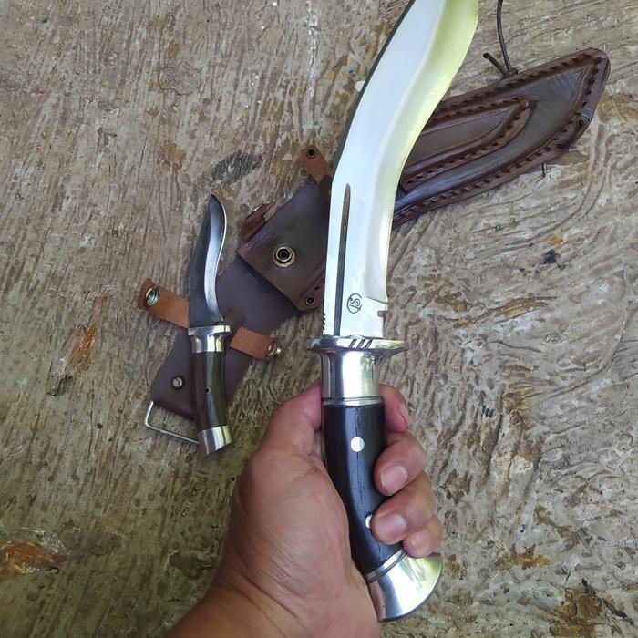 Termurah Golok Survival Kerja Baja Super Sarung Kulit