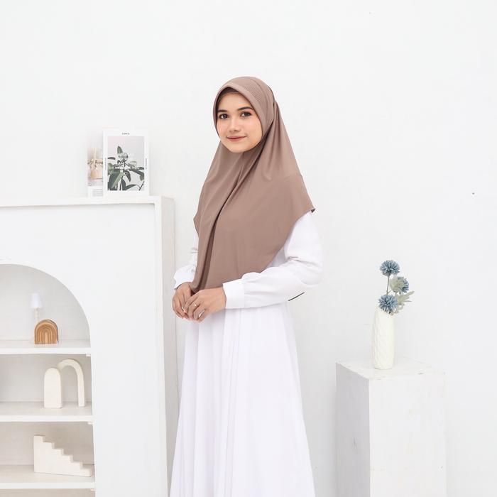 Hijab Bergo Instan Pet Tebal Size L Panjang Kerudung Muslim Wanita Sekolah Kerudung Sport Populer
