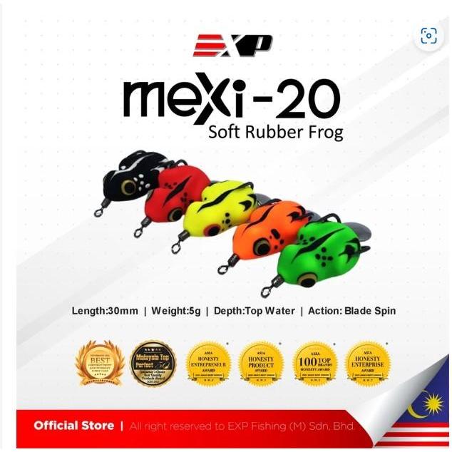 EXP Mexi-20 Soft Rubber Frog Umpan Pancing Casting Ikan Gabus 30mm 5g Blade Spinning Karet Asli