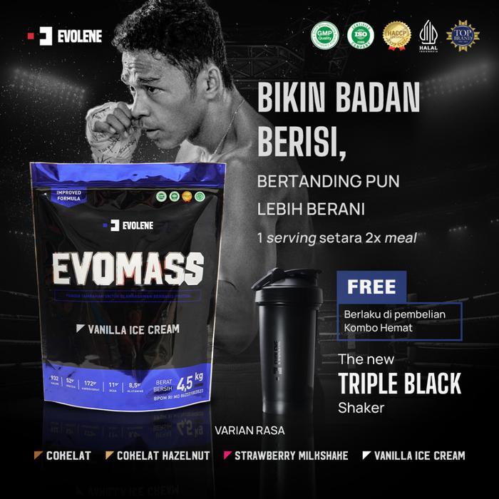 Terlaris Evolene Evomass Mass Gainer Bpom Halal Evo Mass Susu Bulking Penambah Berat Badan
