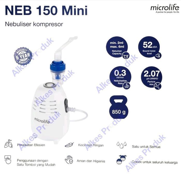 Nebulizer Compressor Mini Neb150 Alat Bantu Uap Nebuliser Microlife - Ftid