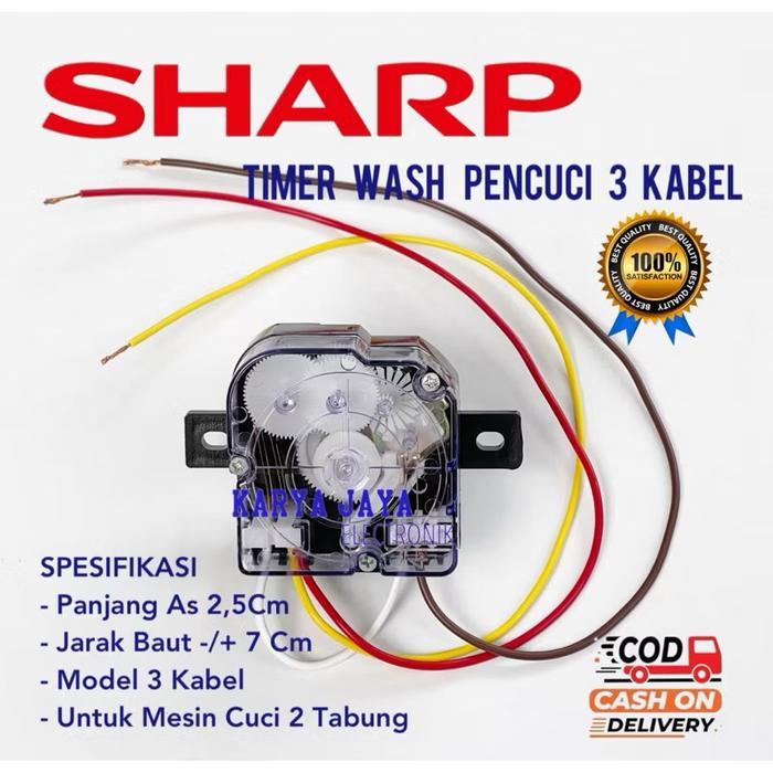 TIMER WASH MESIN CUCI SHARP 2 TABUNG 3 KABEL / TIMER MESIN CUCI SHARP TERBATAS