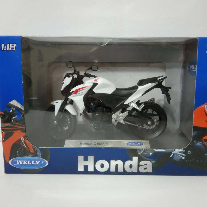 Diecast motor Honda CB500F miniatur motor sport welly skala 18 murah