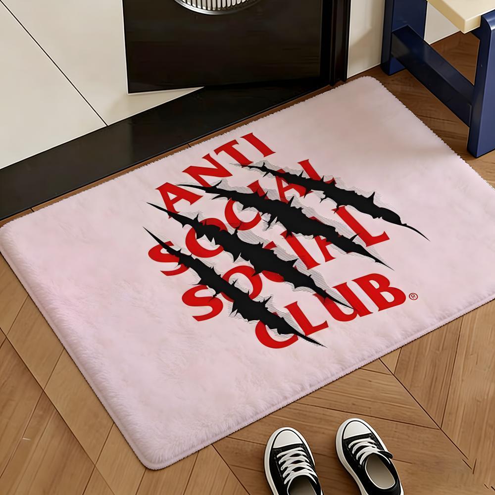 Anti S-Social Social Club Floor Mat Soft Flannel Rug Non-Slip Absorbent Mat For Bathroom Bedroom