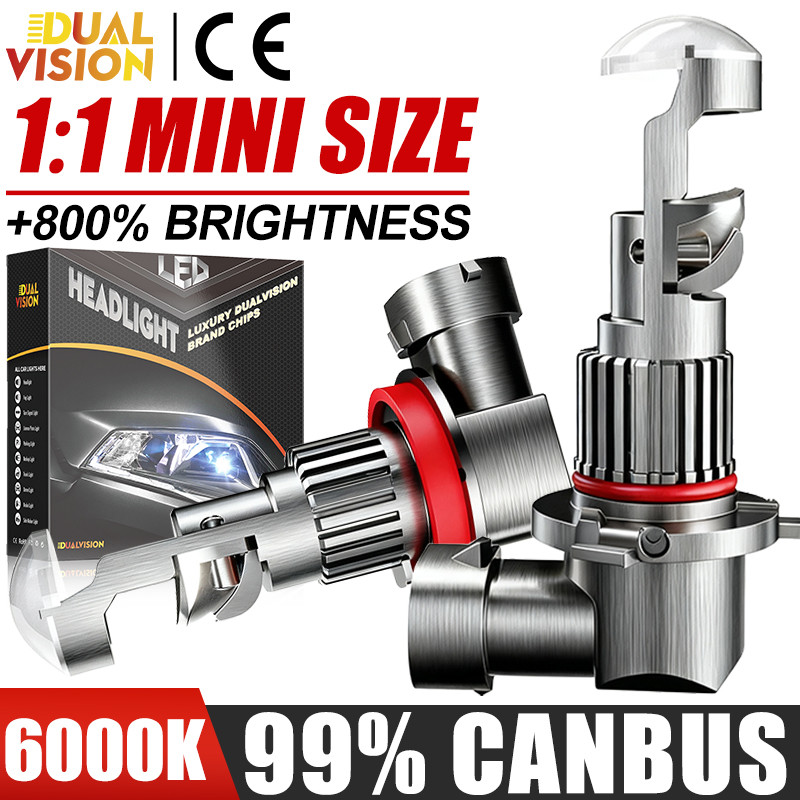 Dualvision 9005 HB3 9006 HB4 LED Headlights H7 H11 H8 H9 CSP CHIPS Mini Led Lights Mini Projector