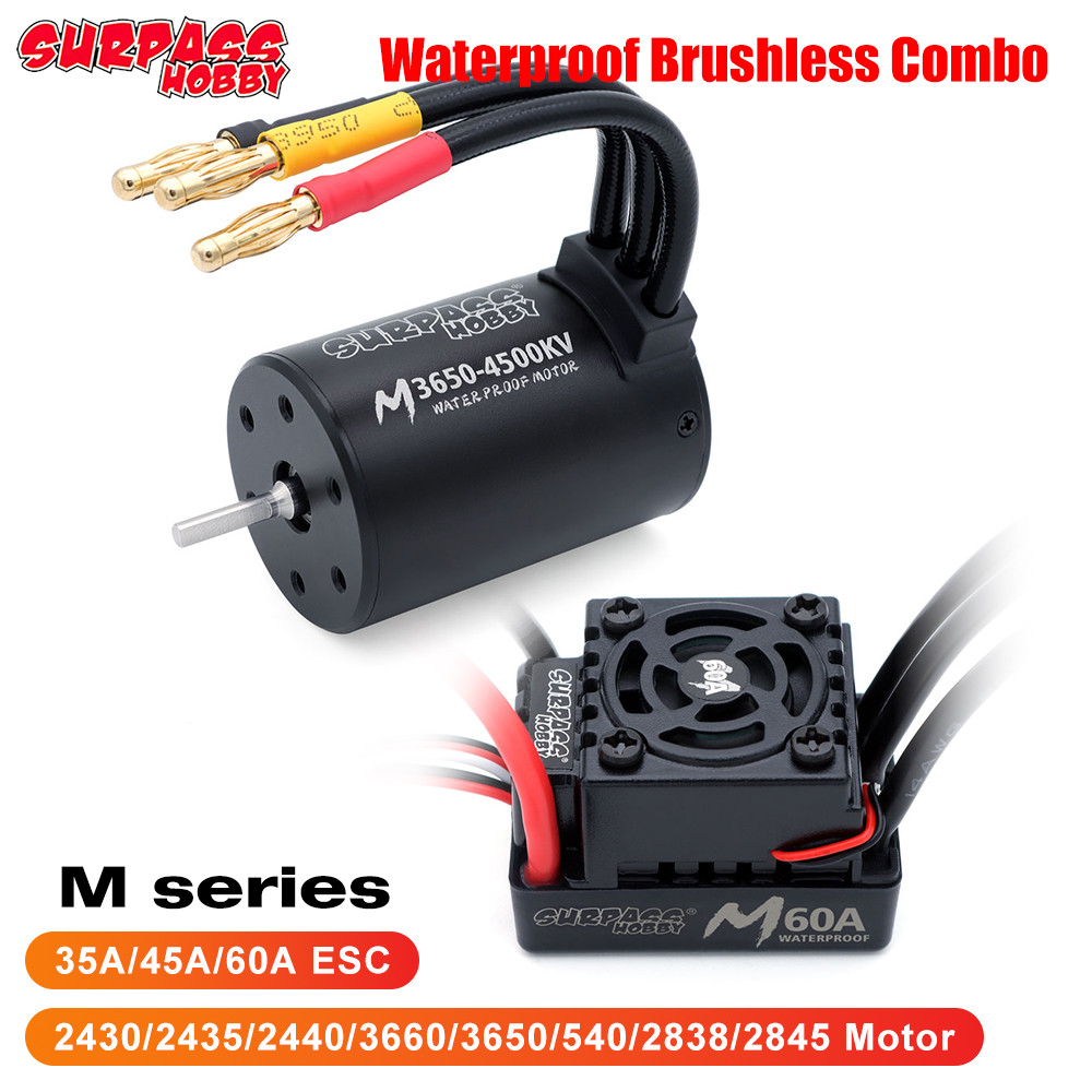 Sale SURPASS HOBBY RC M24/28/540/36 Motor M35A/45A/60A ESC For 1/10 1/12 1/14 1/16 1/18 RC Car Boat