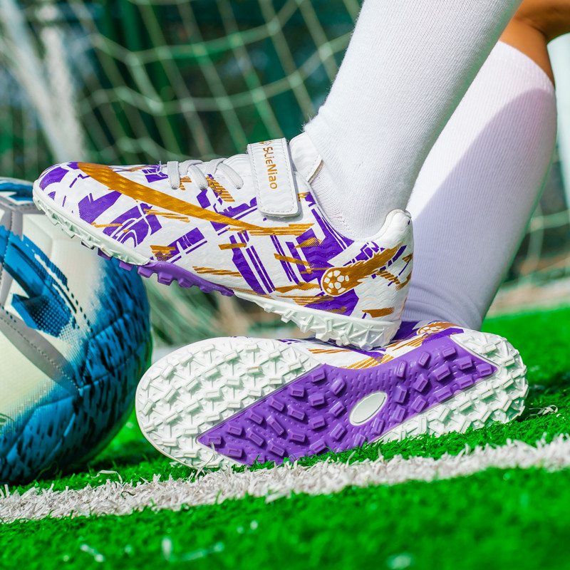 Boys Turf Shoes Girls Football Boots Fashion Kids Soccer Shoes Anti Skid Youth Hard Court Soccer