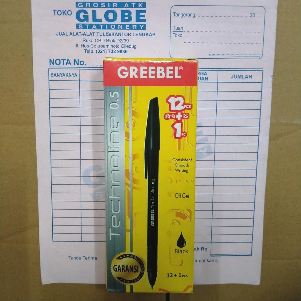Pen Greebel Technoline 0.5 Hitam / Biru / Merah per lusin