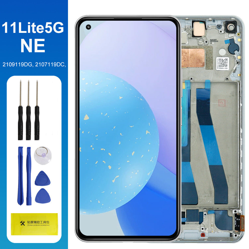 AMOLED Screen for Xiaomi 11 Lite 5G NE LCD Dispaly Digital Touch Screen Digital with Frame Parts for
