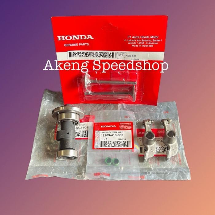 Paket Noken As Tiger+Platuk klep+Klep set+sil klep Honda Tiger lama,Tiger Revo,Megapro,Gl pro ORI