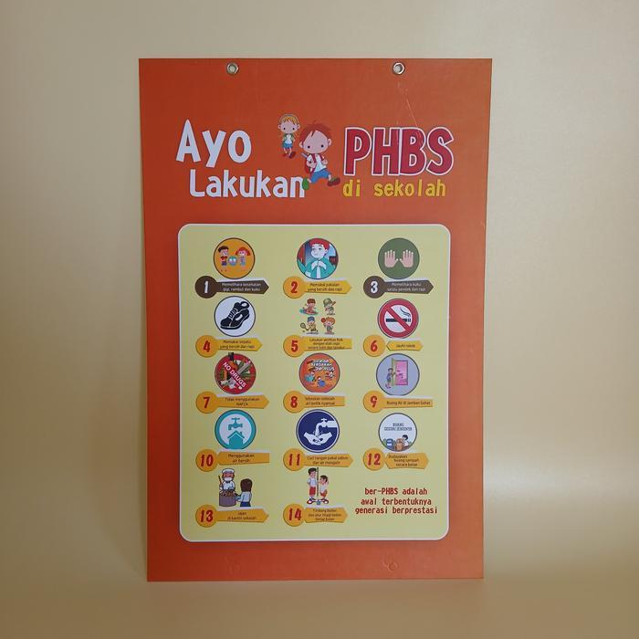 Hard Poster Ayo Lakukan PHBS Di Sekolah - Hard Poster PHBS Sekolah - Poster Sekolah A3