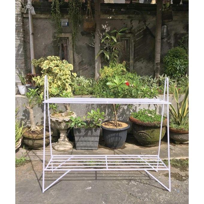 rak pot bunga 2 susun / rak sepatu 2 susun / rak pot bunga besi