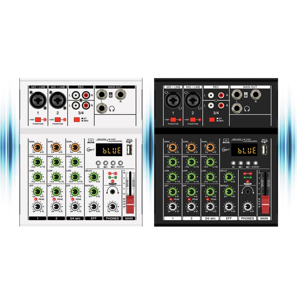 Audio Mixer 4 Channel RCA Sound Controller for Broadcast Beginners Karaoke