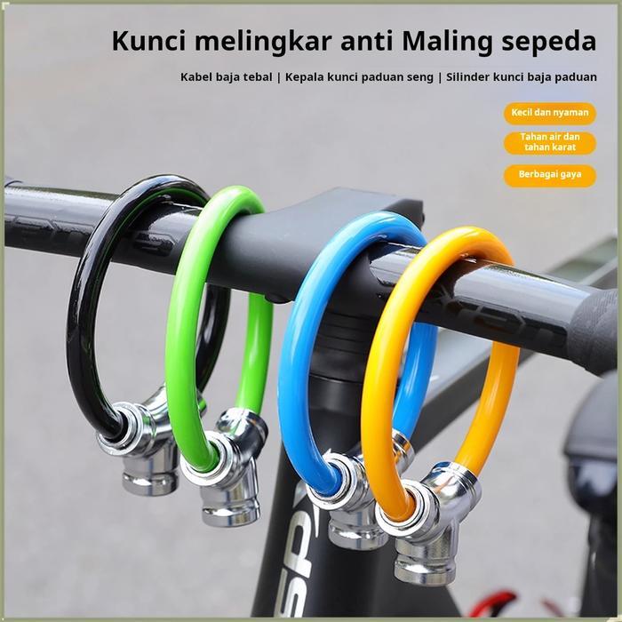 Scarlet - Kunci Sepeda, Termasuk Kunci Sepeda Gunung, Kunci Sepeda Jalan, Kunci Kabel Baja Tebal,
