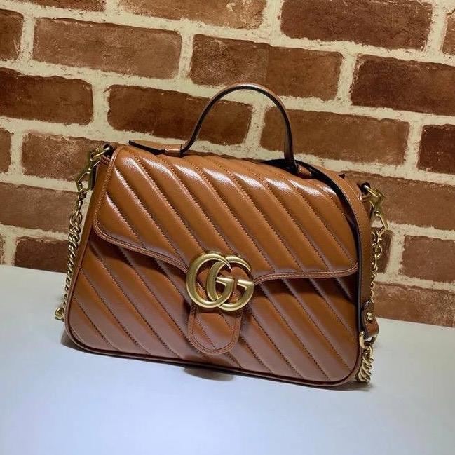 Tas GC Marmont Small Brown Top Handle
