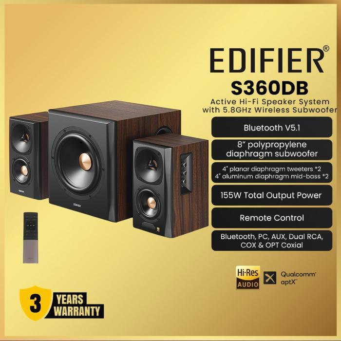 Edifier S360DB Hi-Res Audio with Wireless Subwoofer S360 DB S 360DB