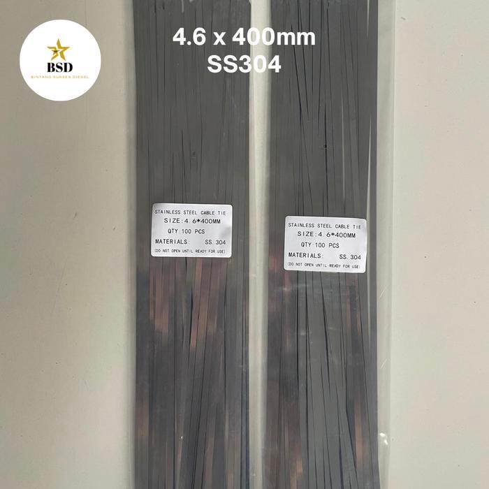 Kabel Tie Stainless Steel SS304 4.6 x 400mm/ Kelem Exhaus Warp / Cabel Ties / Kabel Tie / Cabel Tie
