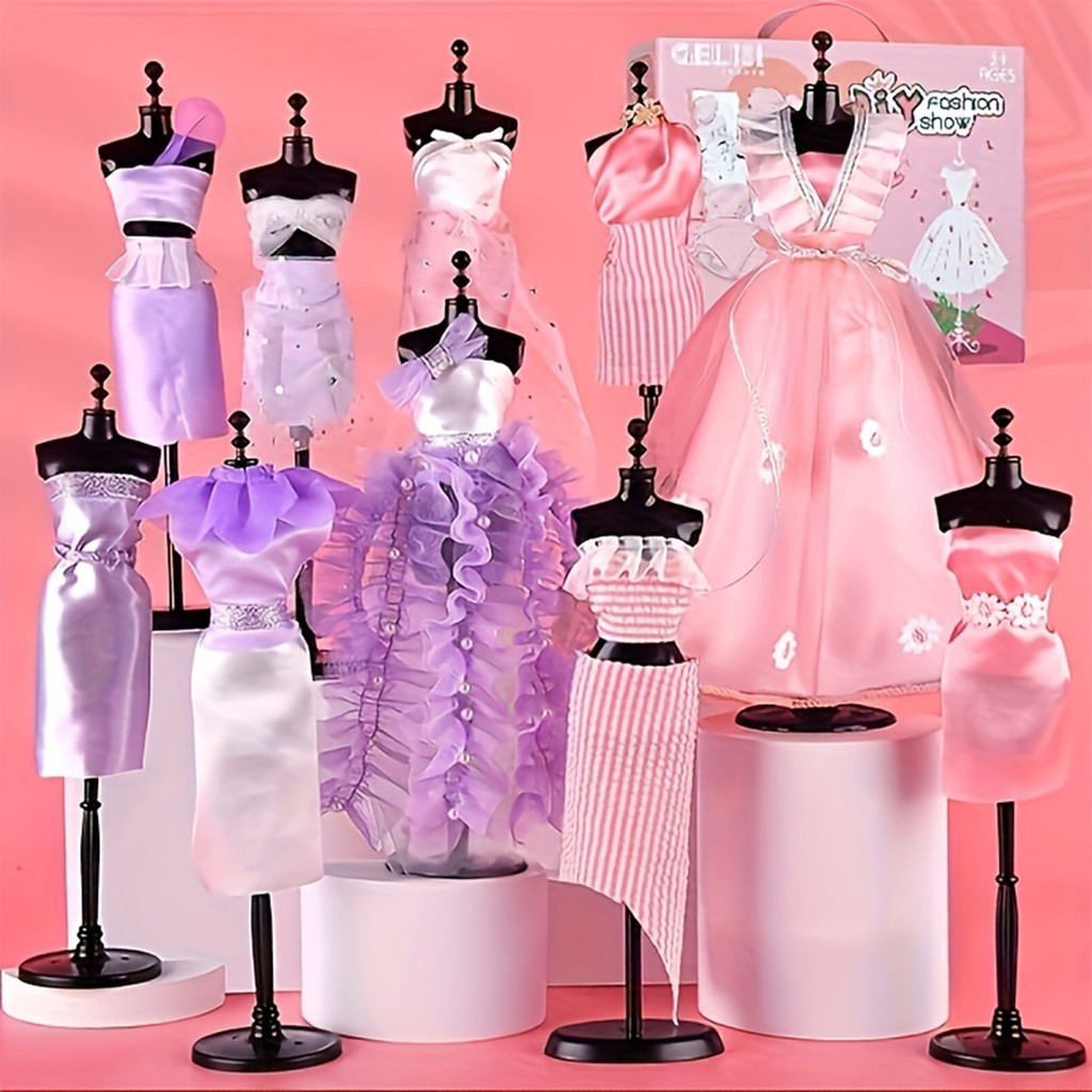 Girls Fashion Designer Kit DIY Creative Paste Art Craft No Needle Thread Birthday Halloween
