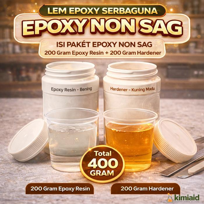 EPOXY RESIN NON SAG - 400 GR - LEM BESI LEM KAYU KARET PLASTIK
