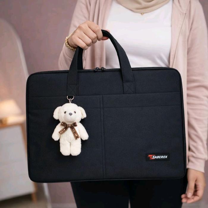 Saderek Tas Laptop Wanita 14/15 Inch Jinjing Waterproof Dan Busa 5Mm Lapisan Dalam Laken 70Gr 2 Slot