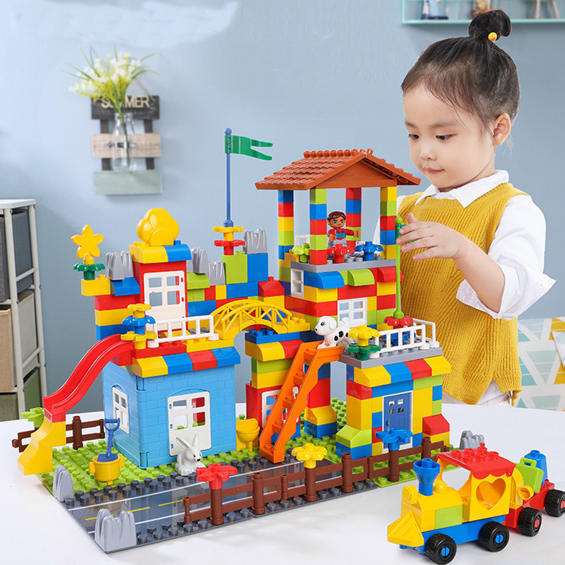 City House Roof Big Particle Building Blocks Castle Marble Race Run