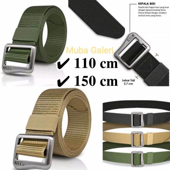 IKAT PINGGANG PRIA SABUK TACTICAL GESPER KANVAS NYLON 110 CM & 150 CM
