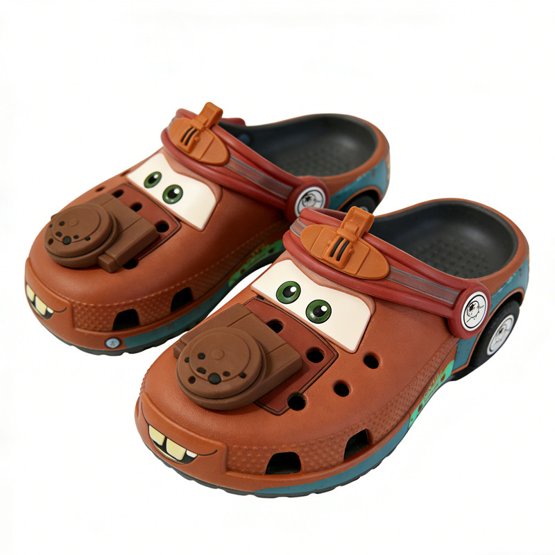 Croc-Style Clogs Slide Sandals Disney Figurine Anime Cars Mater Non-Slip Breathable Beach Shoes