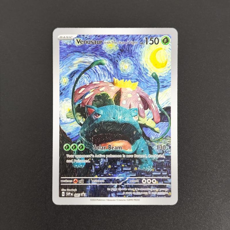 DIY PTCG English Pikachu Charizard Blastoise Mew Squirtle Venusaur Van Gogh Series Hobby Collection