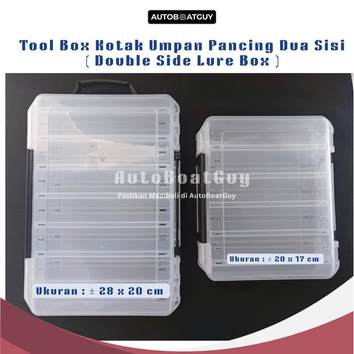 Murah Tool Box Kotak Umpan Pancing Dua Sisi ( Double Side Lure Box ) Bening